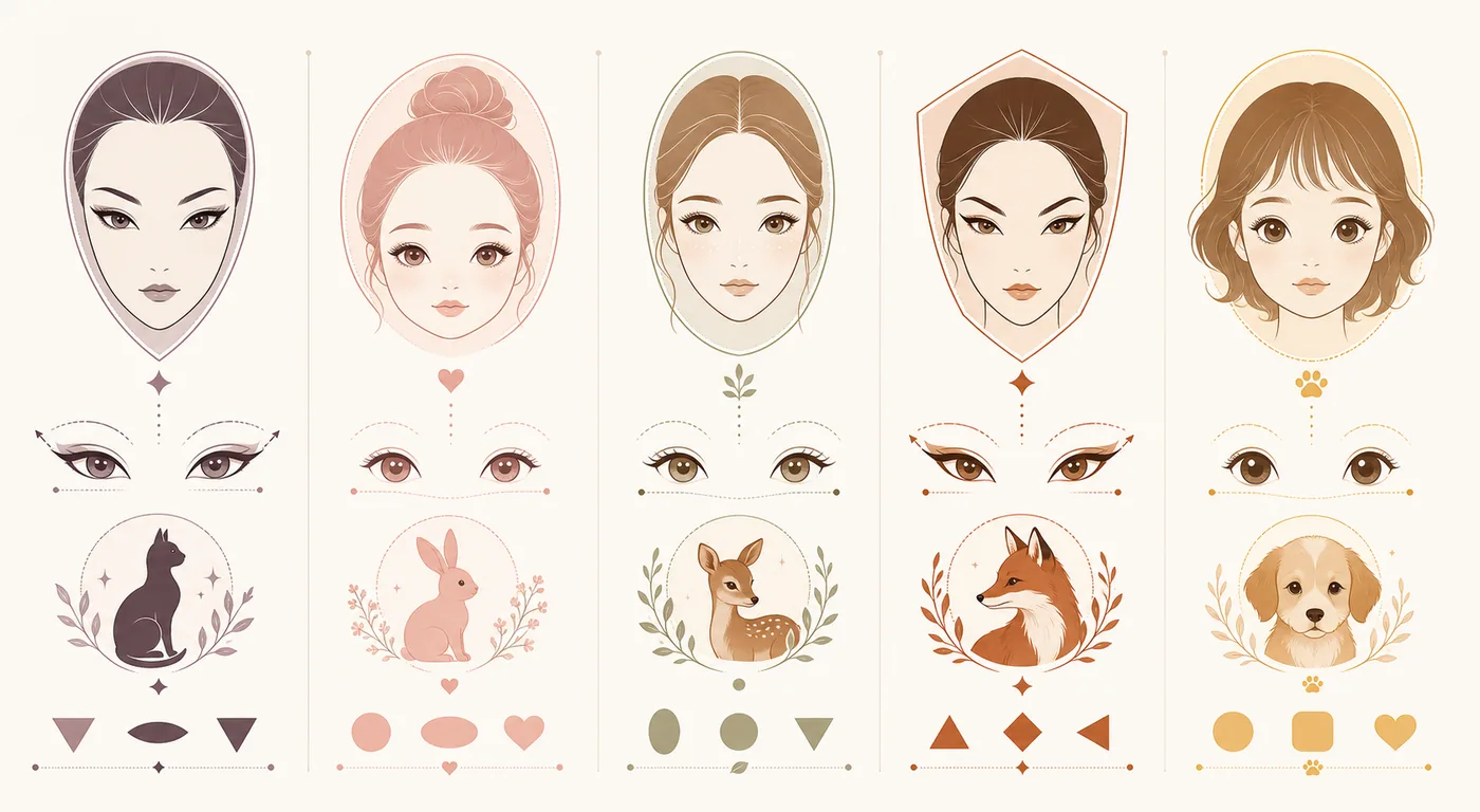 Gráfico comparativo de señales cat, bunny, deer, fox y puppy pretty