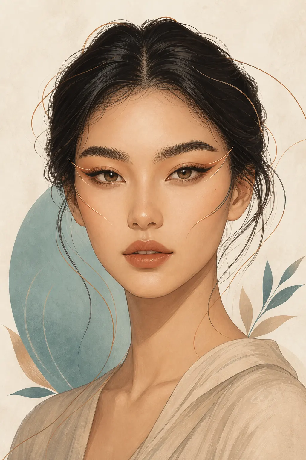 Illustrazione editoriale di fox eye shape con angoli esterni sollevati e allungati