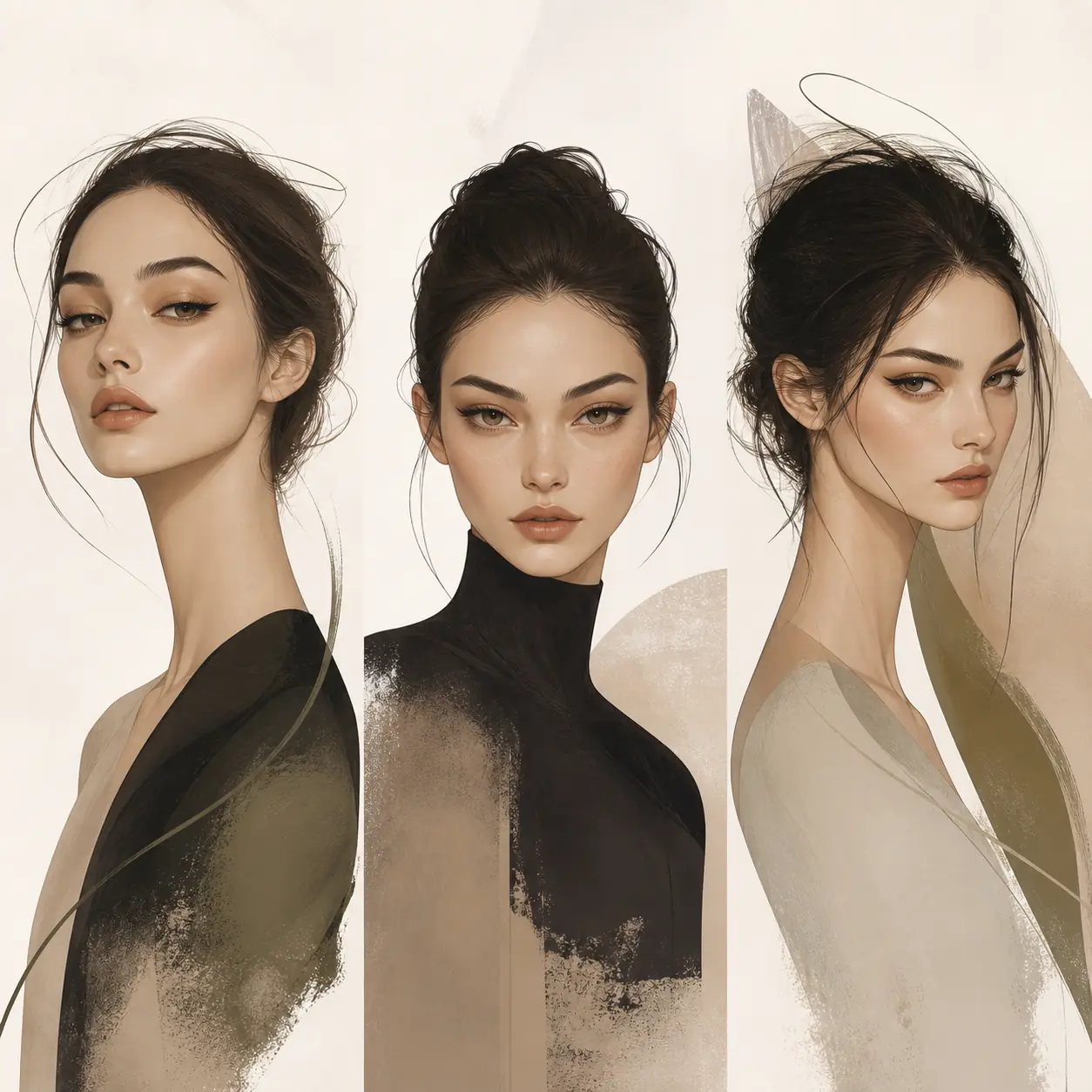 Editorial comparison of snake, cat, and fox face type impressions with different eye lines and face proportions