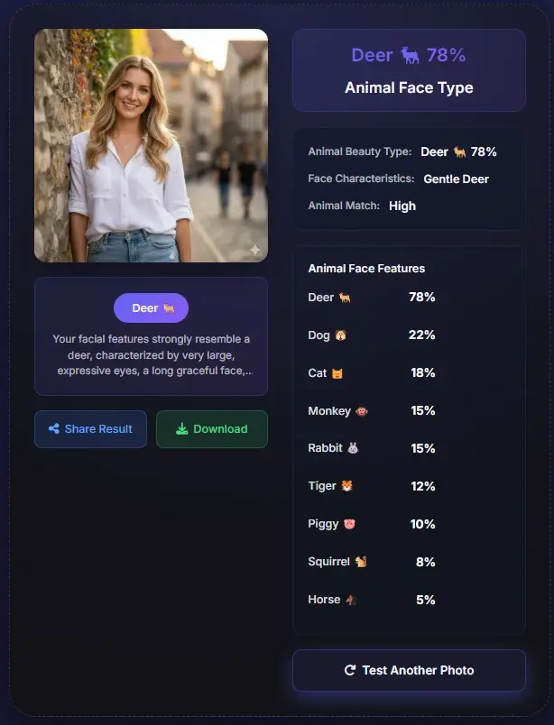 사슴상 여성 79% - 우아한 사슴 특징을 가진 부드러운 이목구비